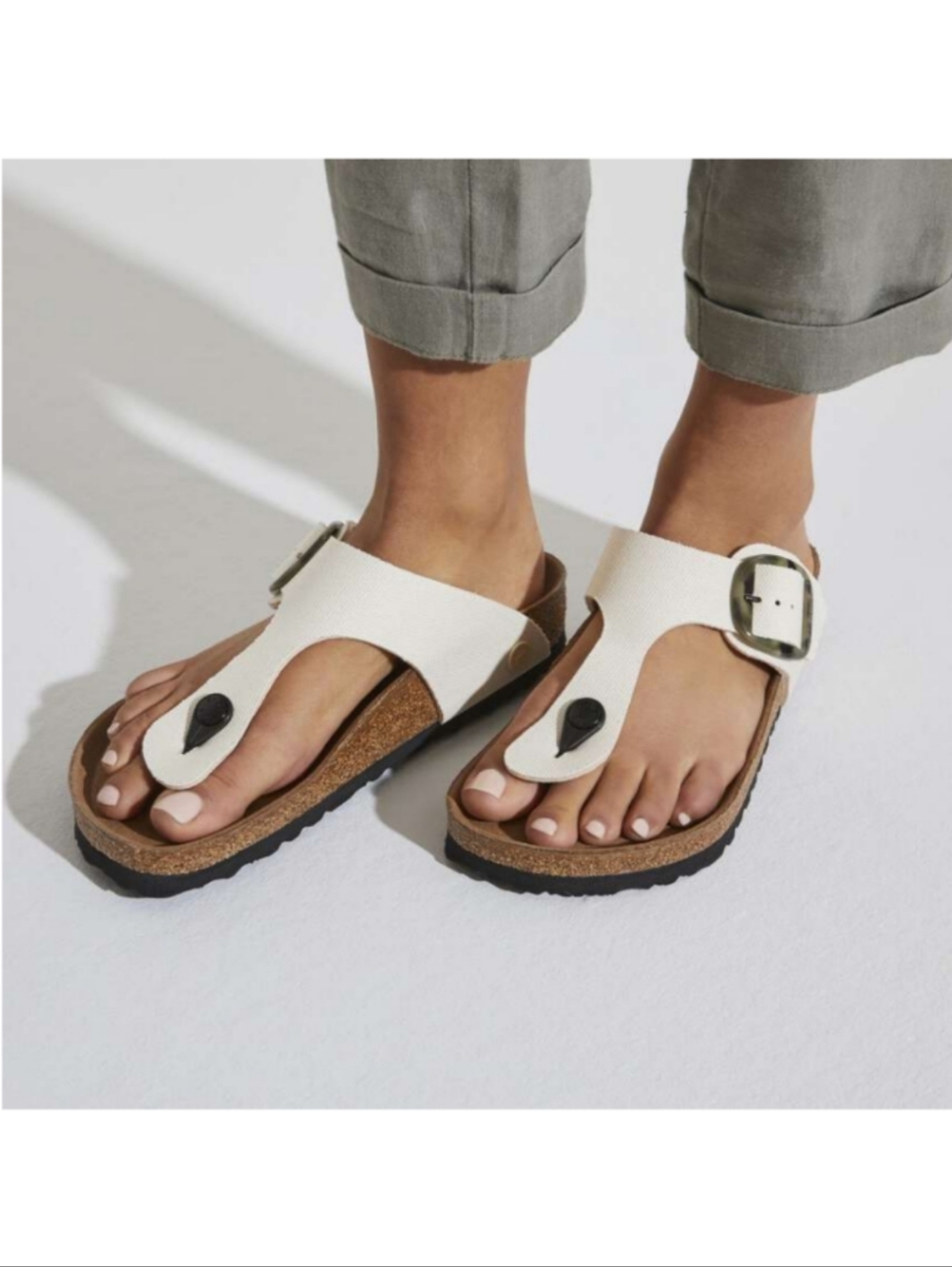 🆕️Birkenstock Gizeh Vegan Big Buckle Grunge Indie Boho Coachella Textile Sz 9